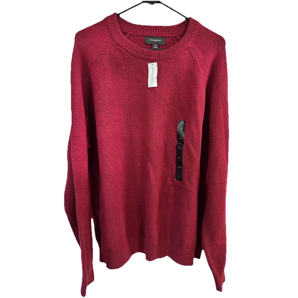 NWT Men's‎ Banana Republic Crewneck Sweater Red Burgundy Size XL